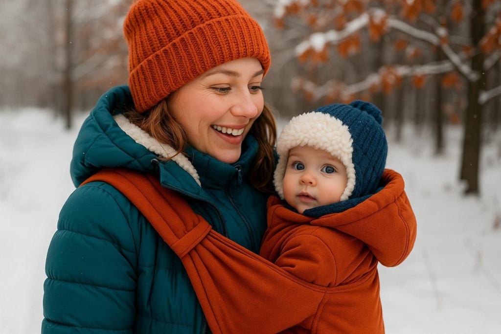 Cómo llevar al bebé en portabebés en invierno